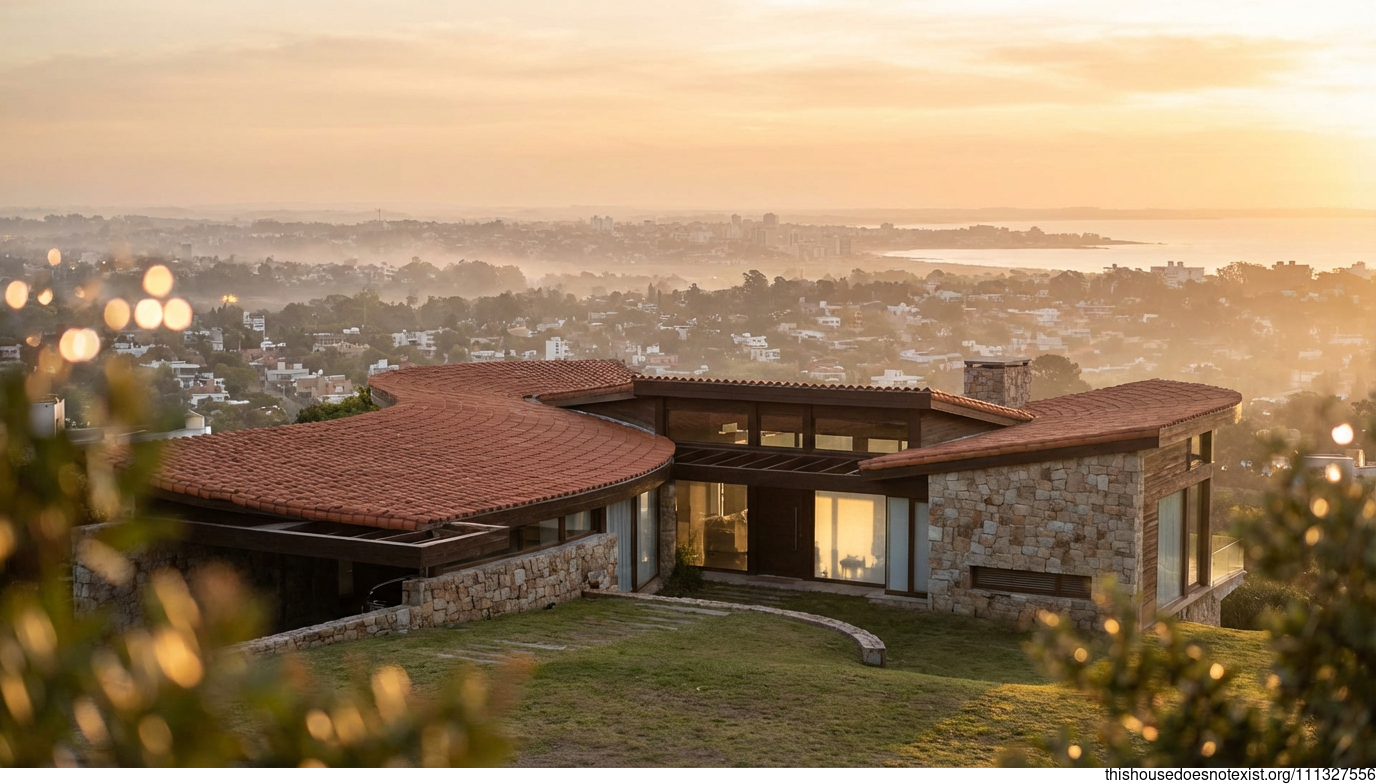 Montevideo's Curved Terracotta Dawn