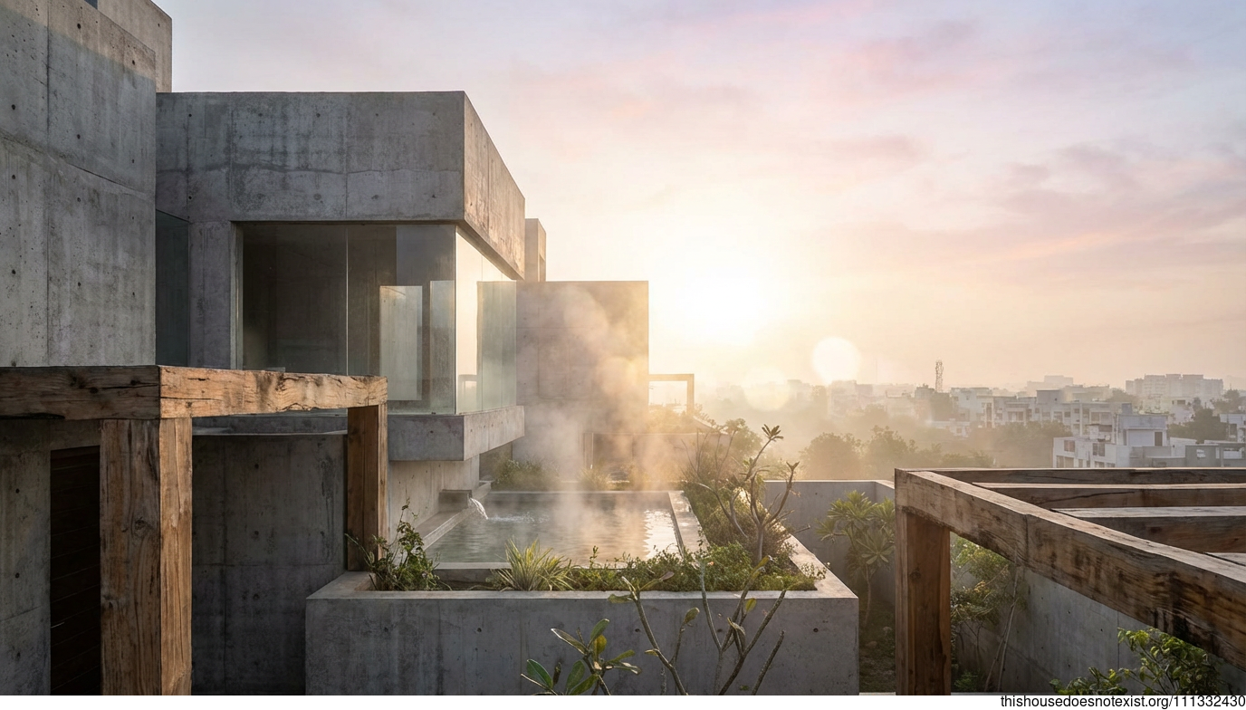 Brutalist Rajkot Sunrise Spring Sanctuary