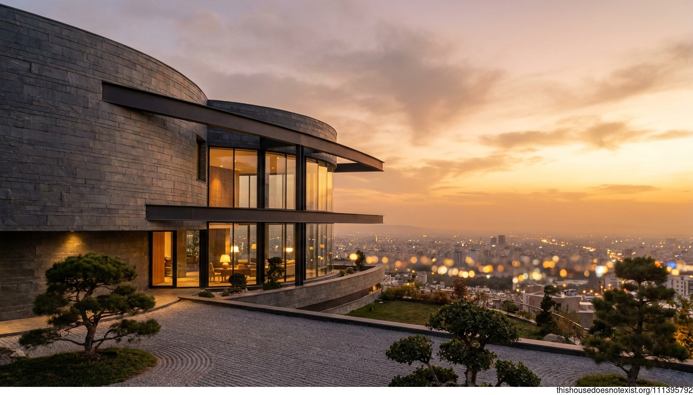 Curved Slate Sunset in Mashhad