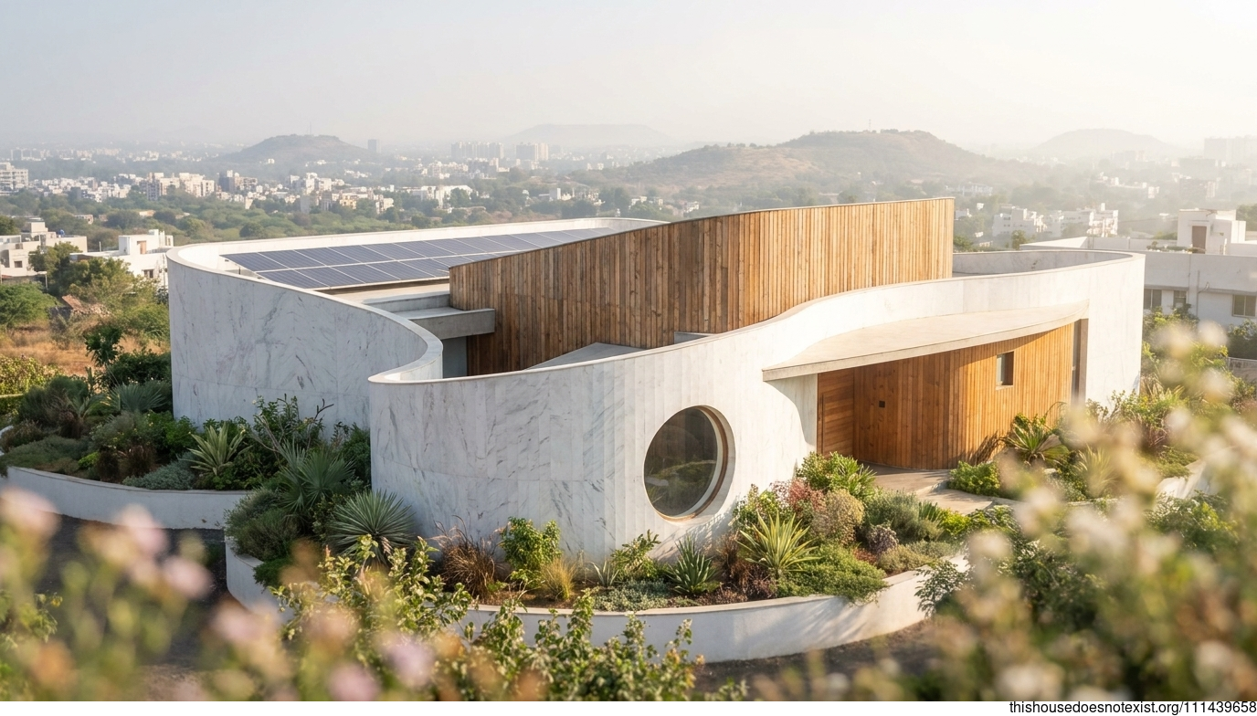 Curved White Marble Eco Haven Nagpur