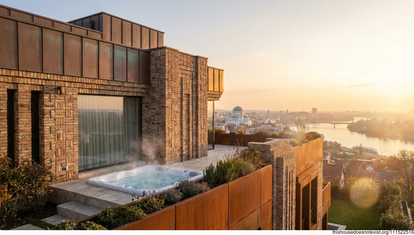 Serbian Deco Sunset Corten Retreat