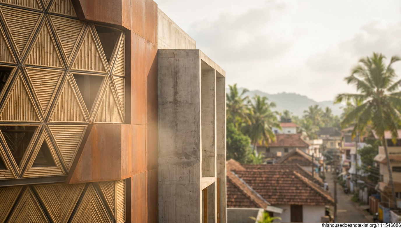 Triangular Bamboo Deco in Kollam