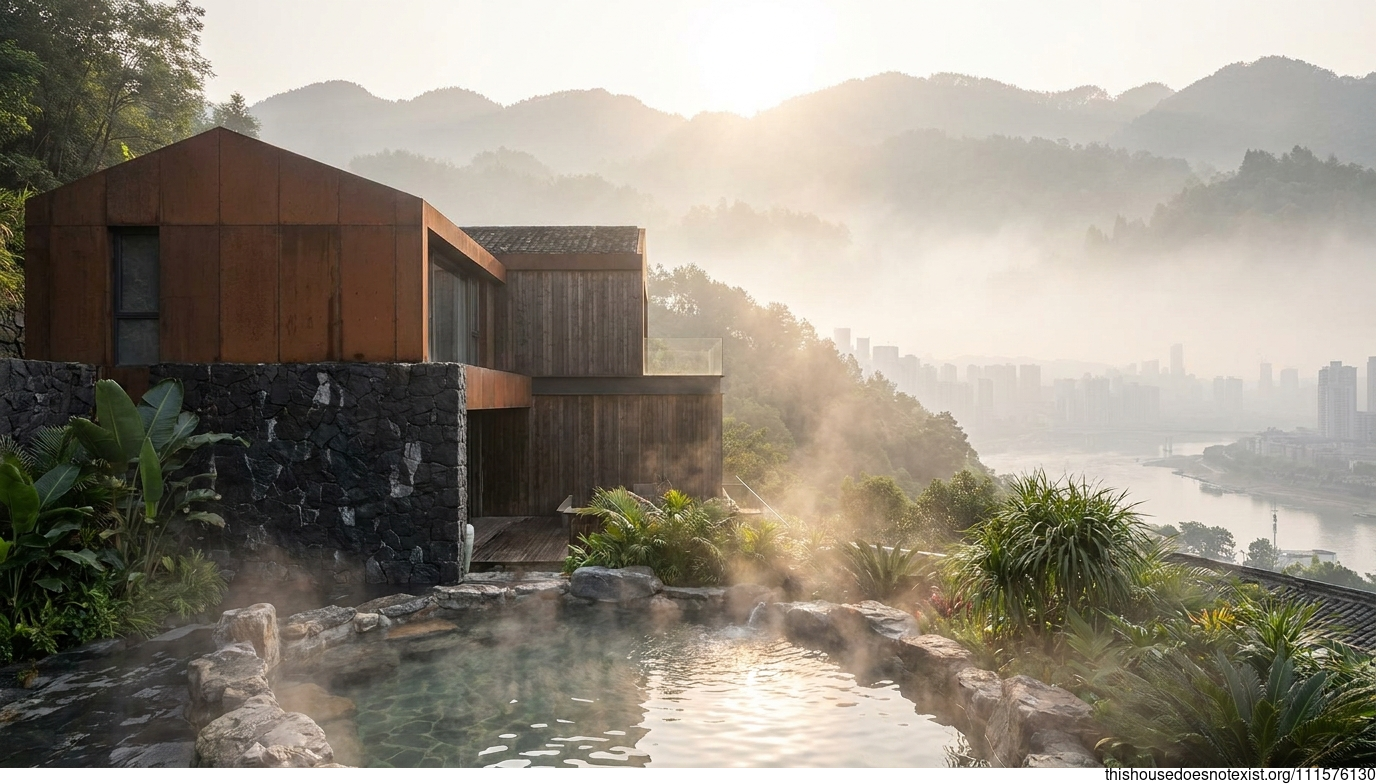 Tropical Corten Dawn in Chongqing