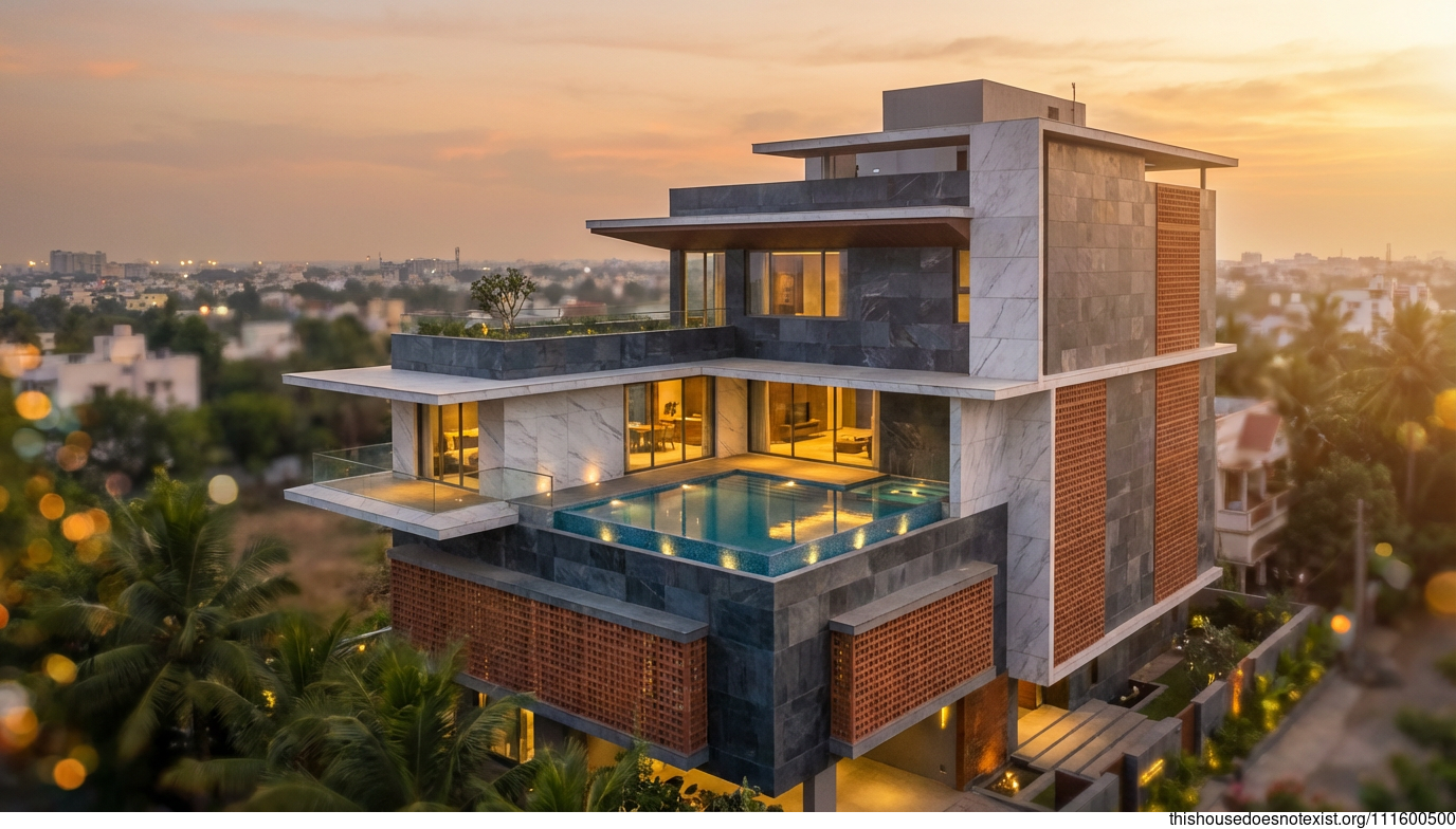 Futuristic Slate Infinity in Chennai Sunset