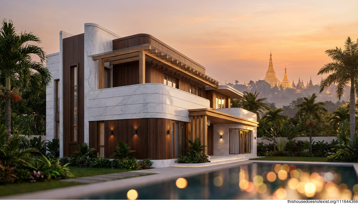 Yangon Sunset Marble Circle