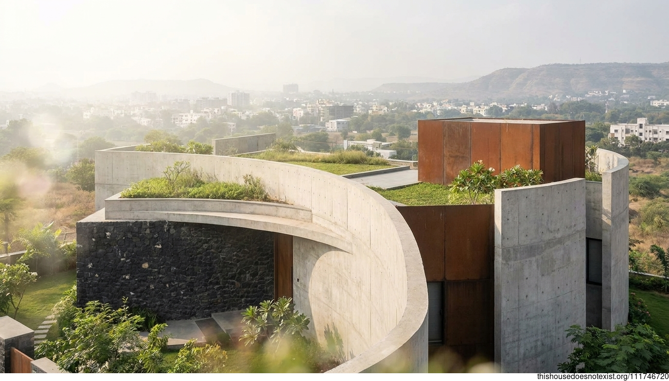 Aurangabad's Curved Eco-Minimalist Dwelling