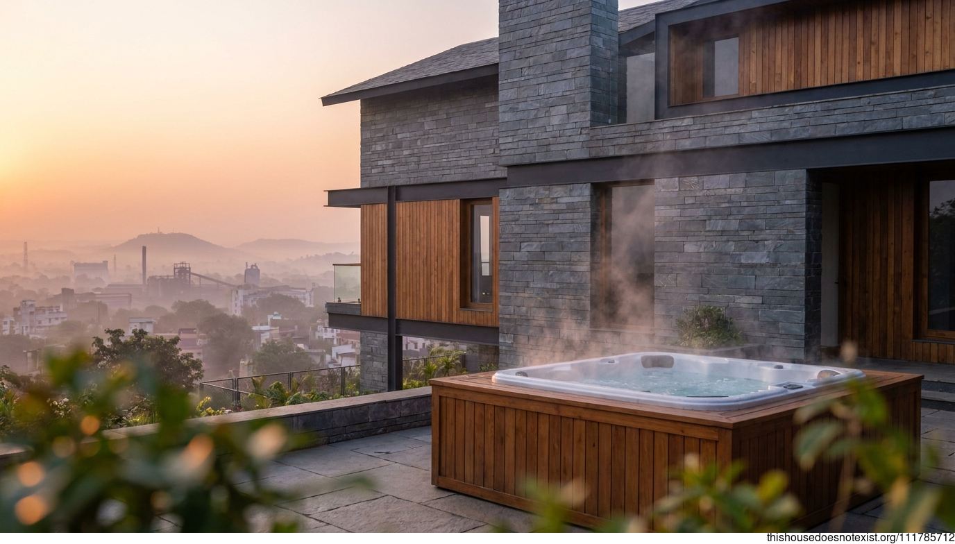 Modern Slate Jacuzzi Retreat
