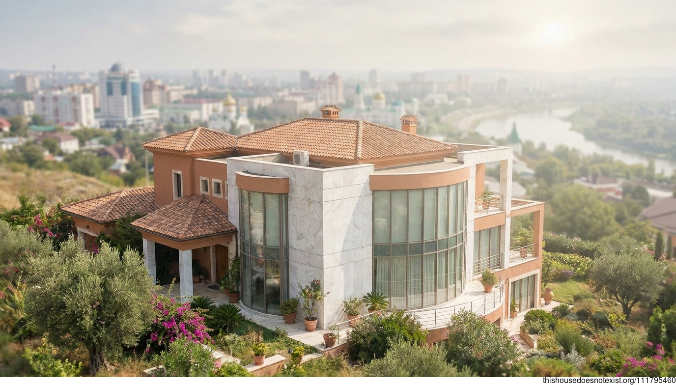 Ufa's Curved Mediterranean Maximalist Facade