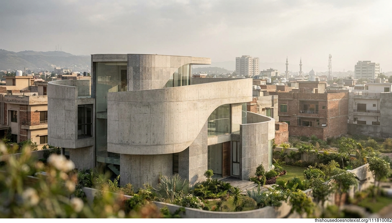 Futuristic Concrete Curves in Rawalpindi