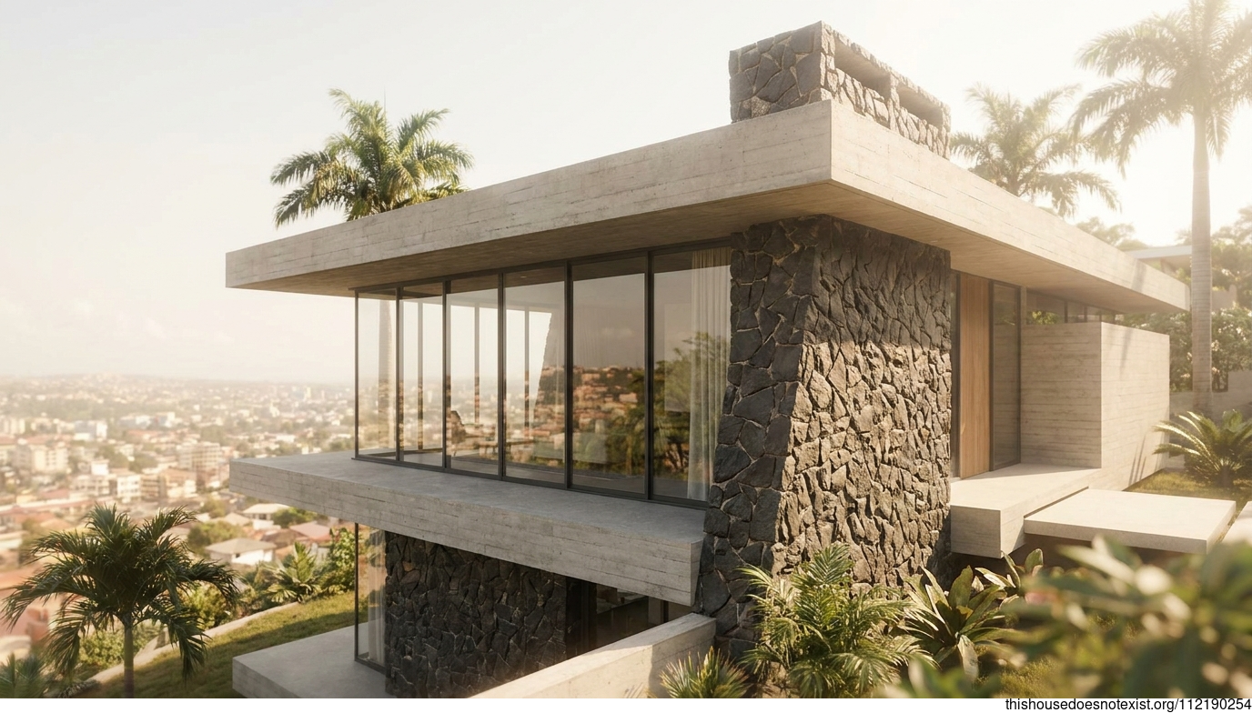 Accra's Black Triangular Modern Facade