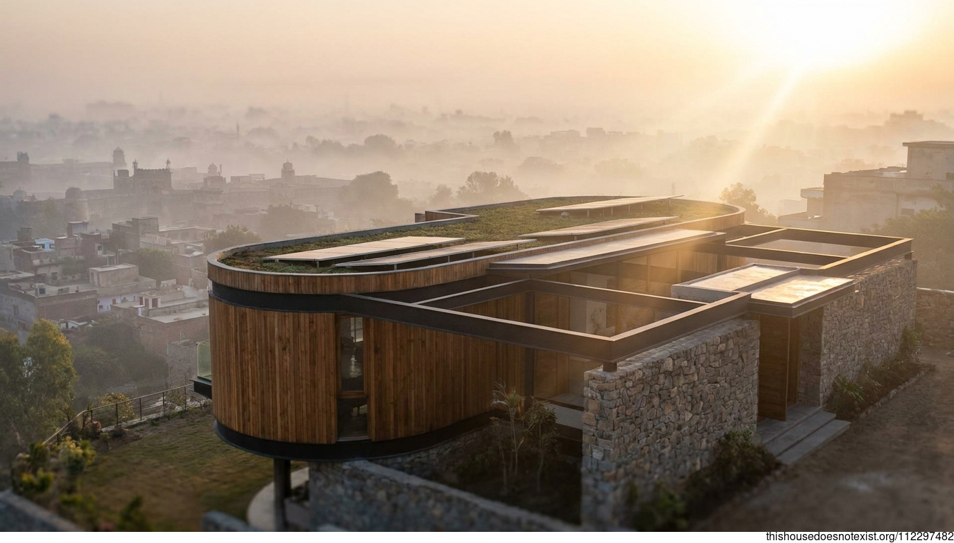 Curved Cedar Sunrise in Peshawar