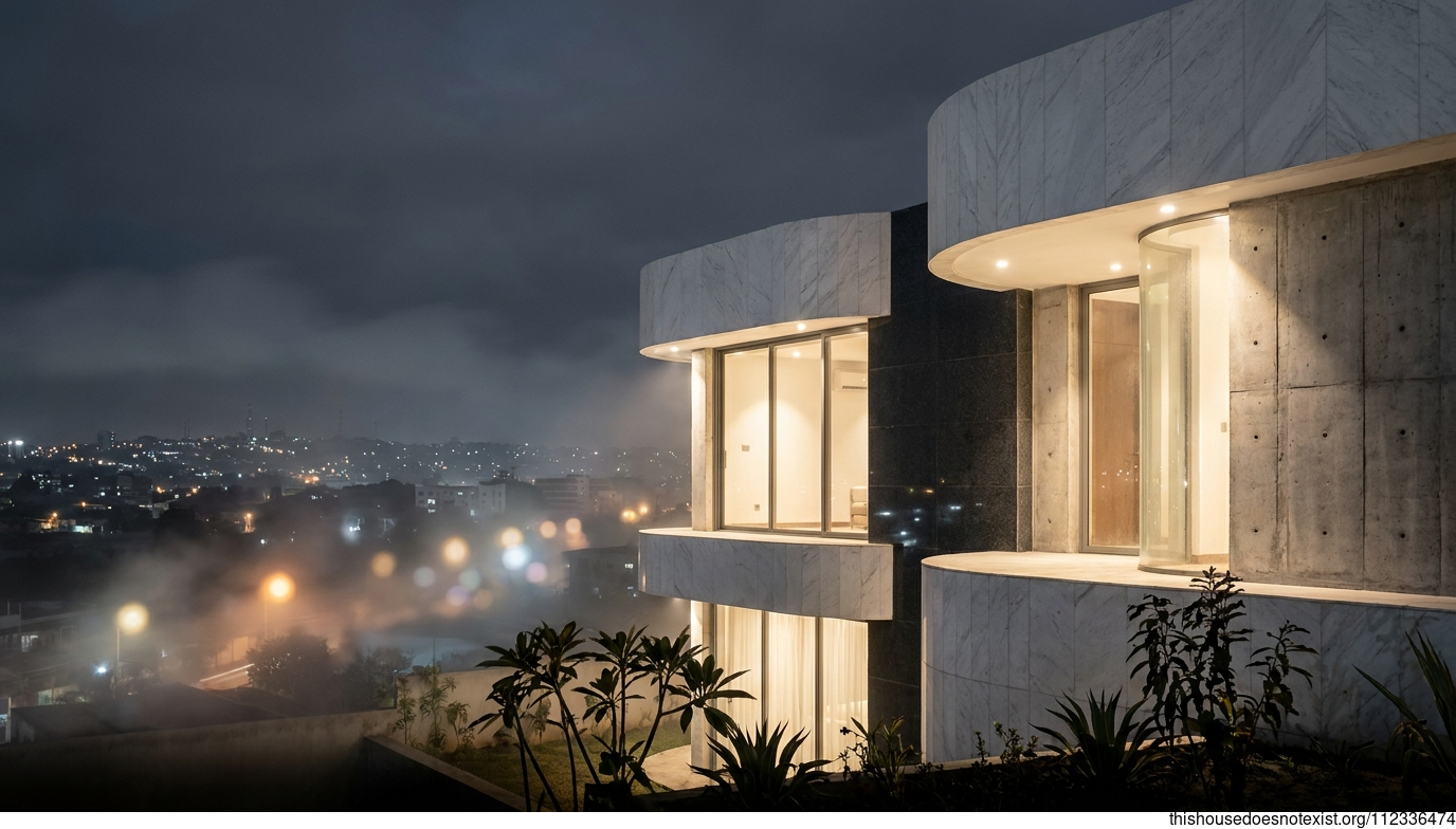 Scandinavian Minimalist Night House in Kinshasa
