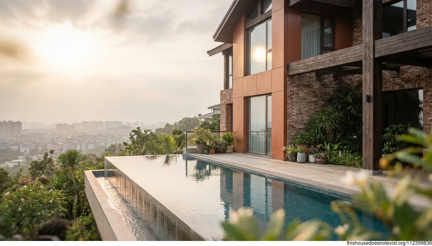 Polished Terracotta Modern Villa Exterior