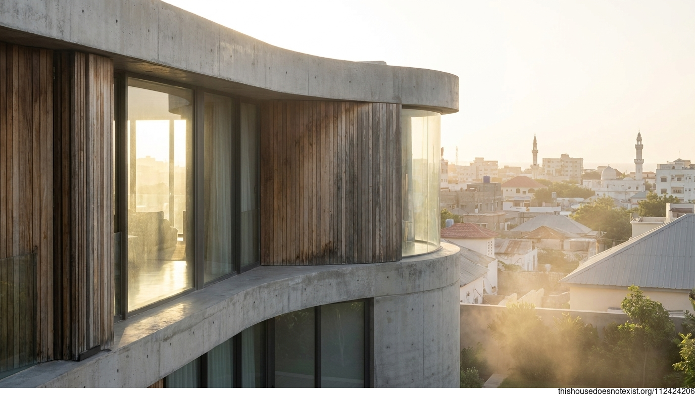 Curved Concrete & Cedar