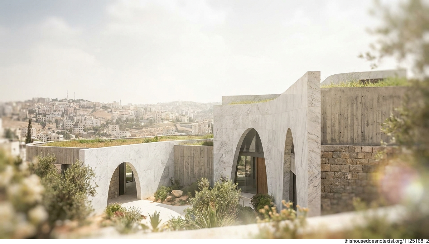 Curved Marble Eco Home in Amman