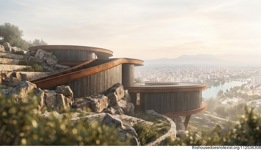 Futuristic Minimalist Corten House in Adana
