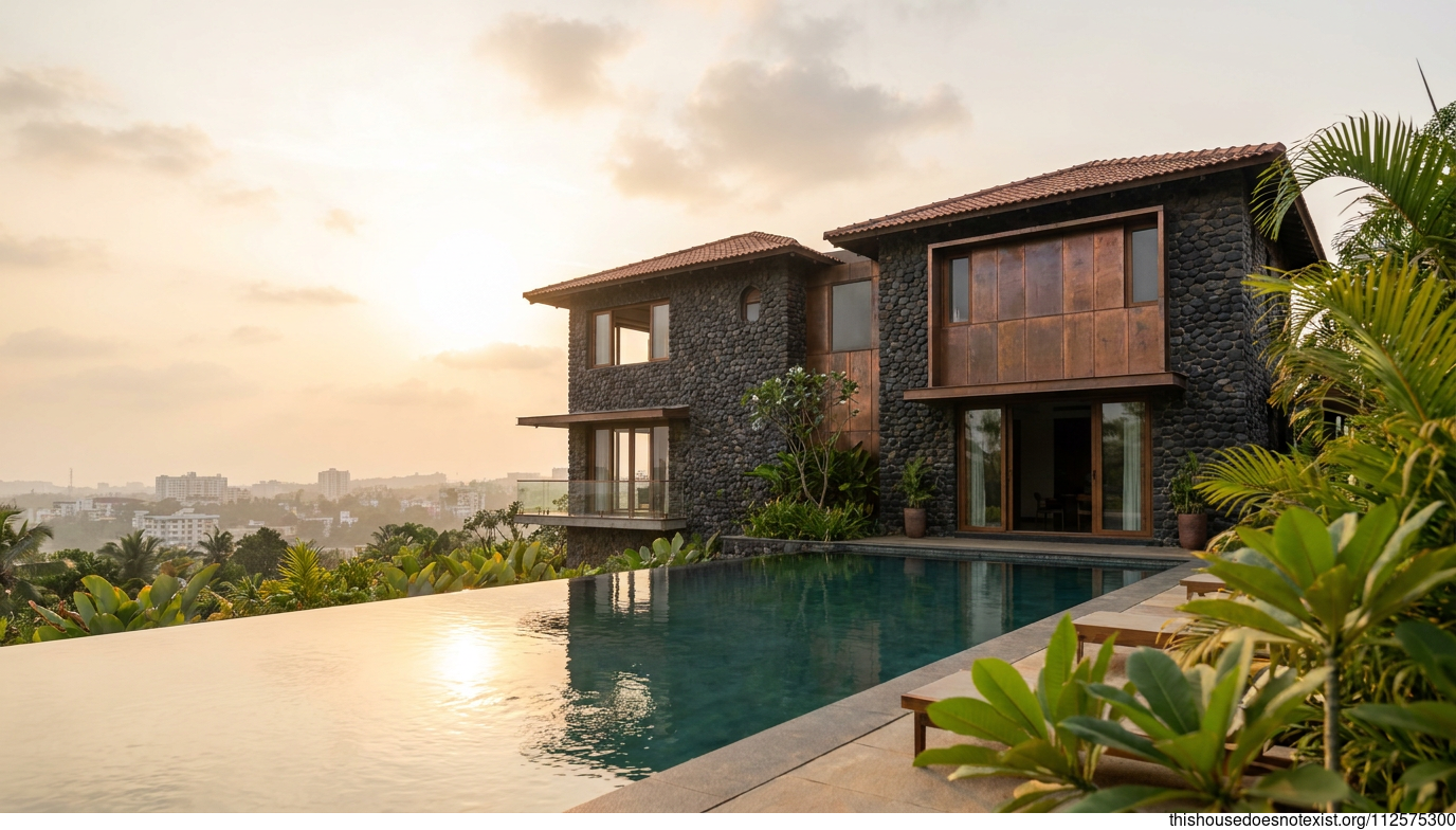 Mediterranean Black Stone Sunset Infinity