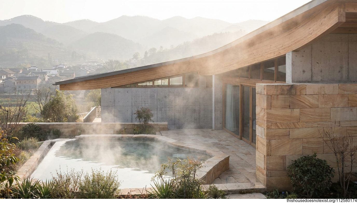 Modern Timber and Concrete Harmony