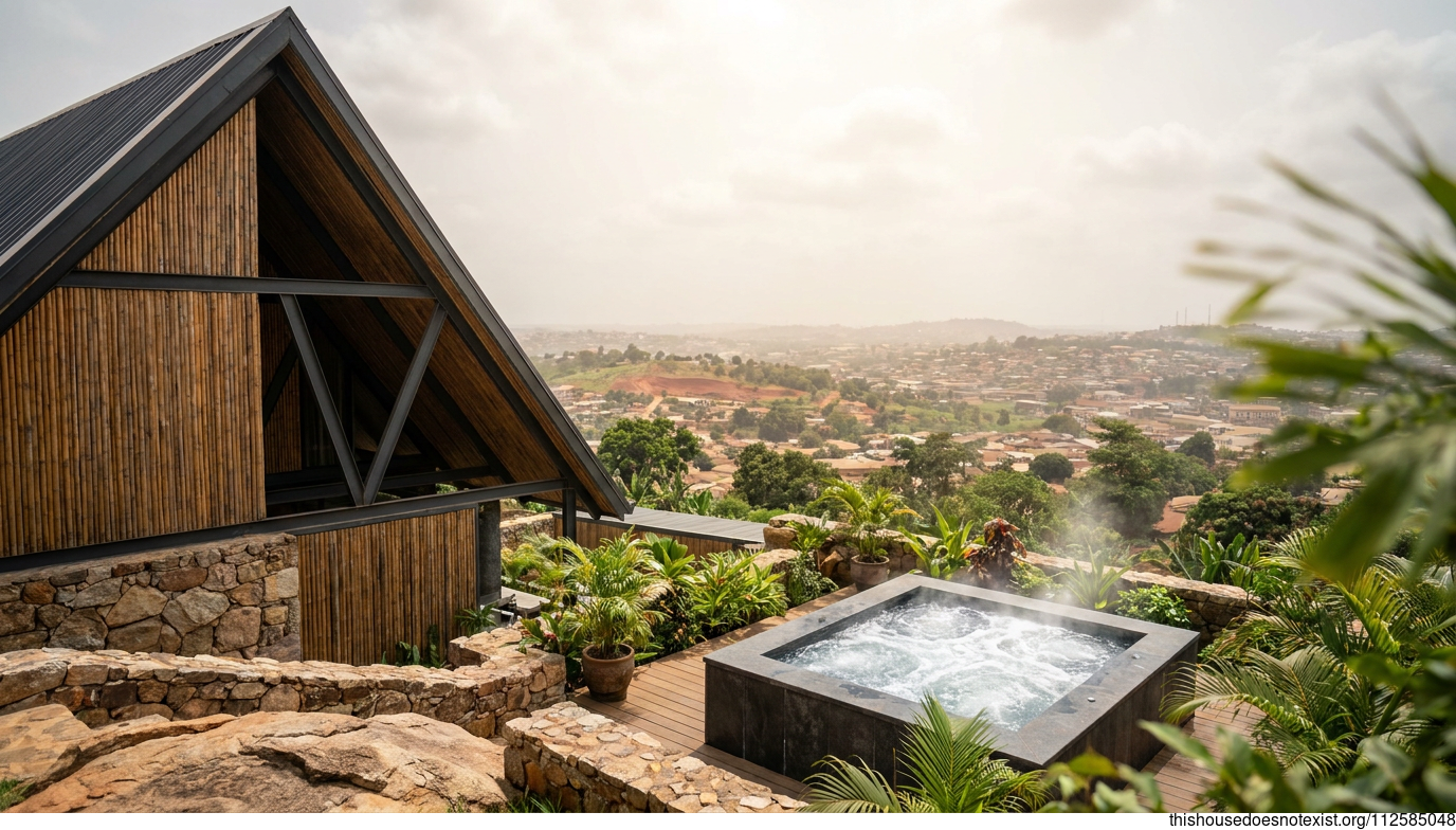 Triangular Steel Bamboo Jacuzzi House