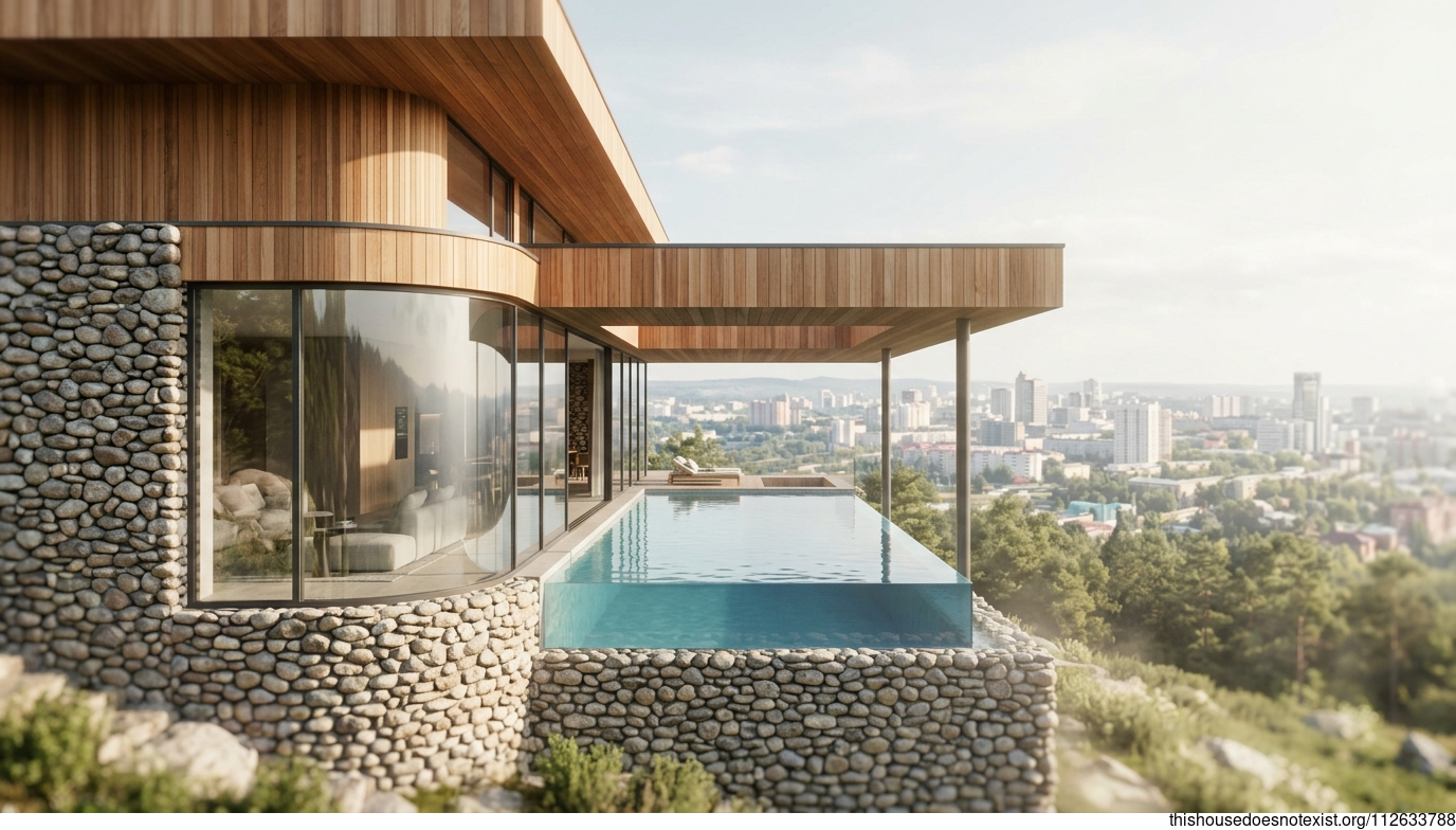 Modern Russian Home with Round Glass Infinity Pool