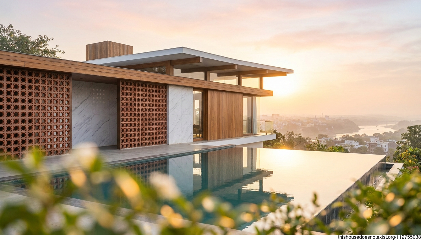 Mid-Century Marble Terracotta Infinity Home