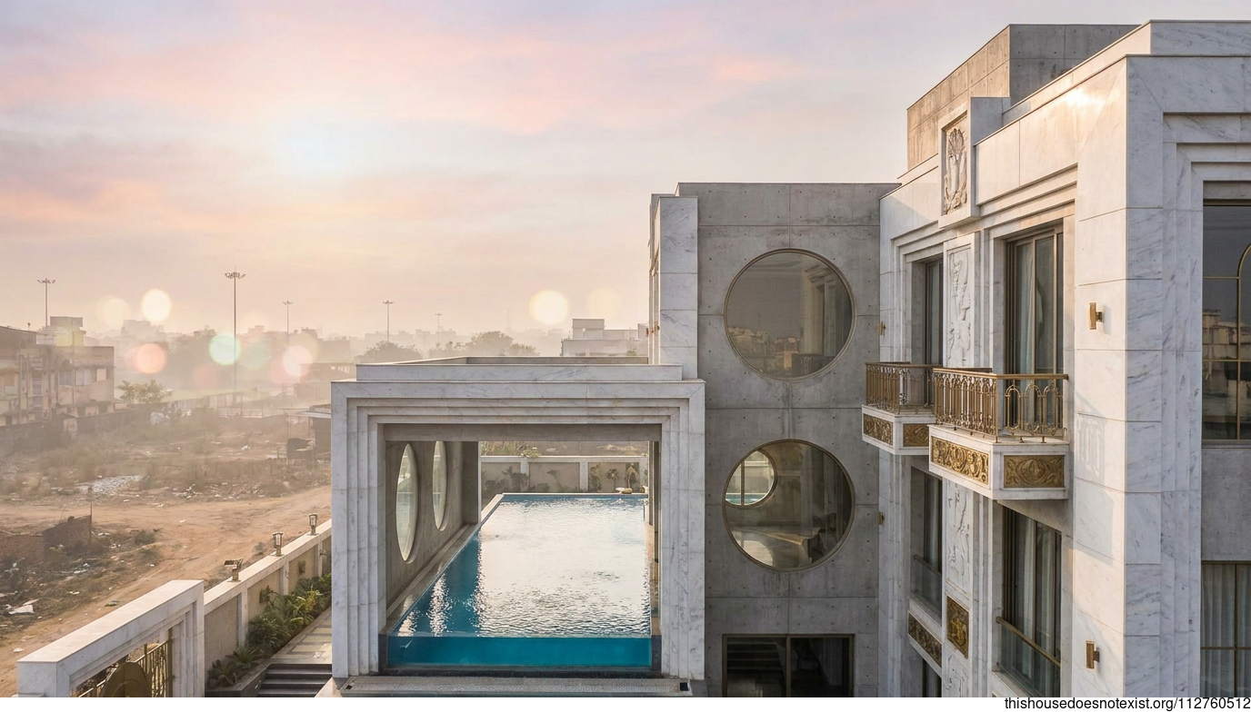 Maximalist Marble Circle House