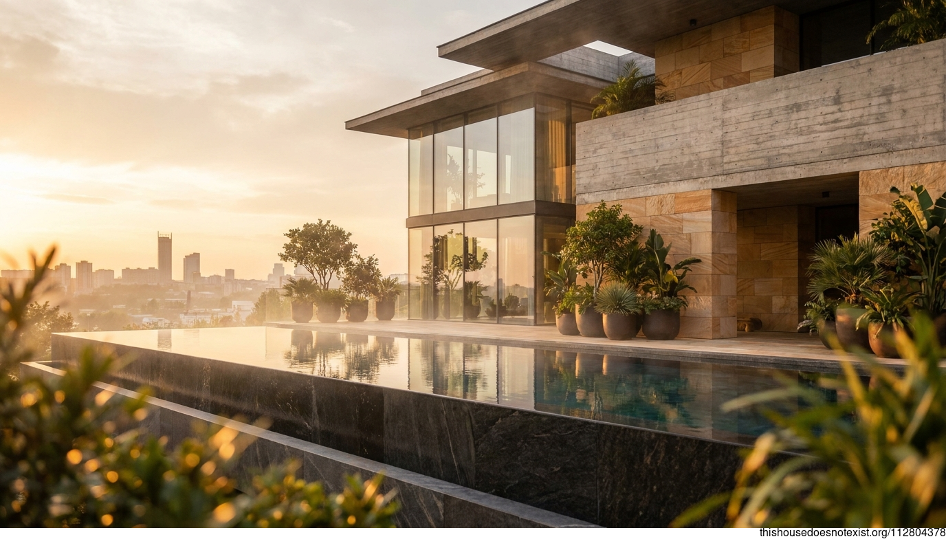 Modern Tropical Maximalist Sunset Home