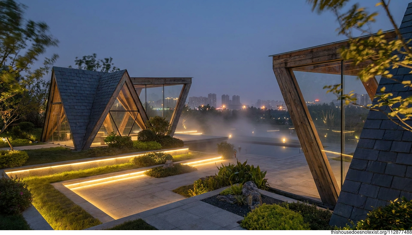 Triangular Slate and Glass