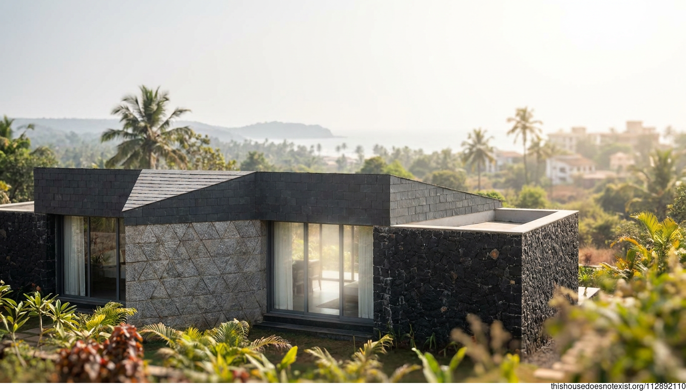 Modern Triangular Stone Residence