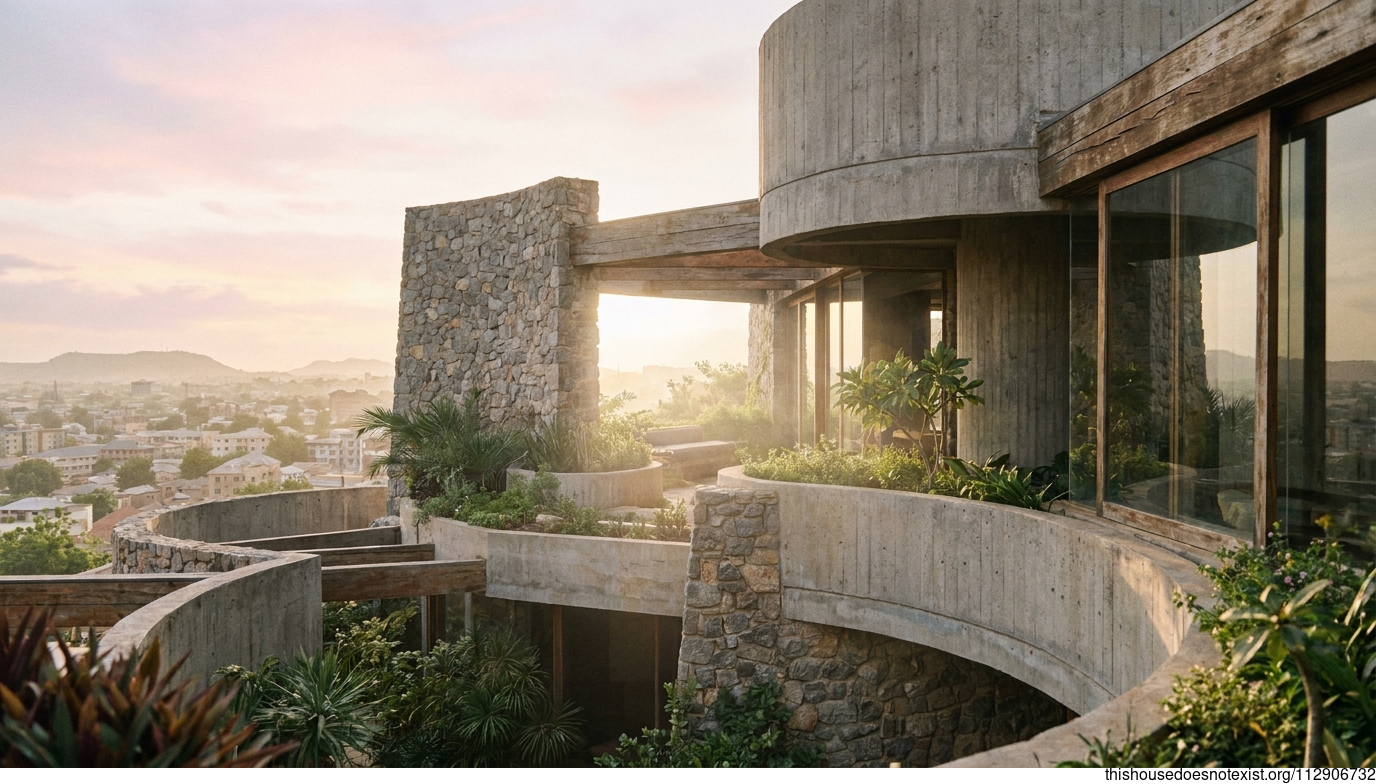 Modern Brutalist Garden in Kano