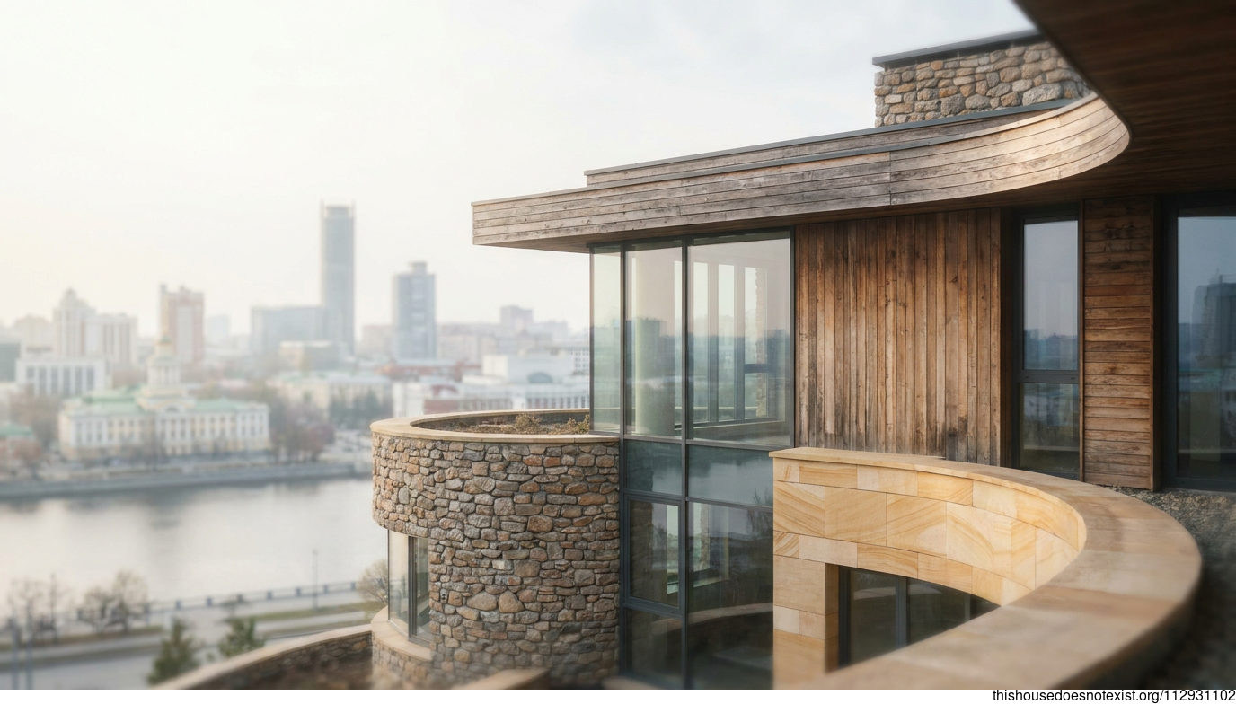 Curved Sandstone & Wood