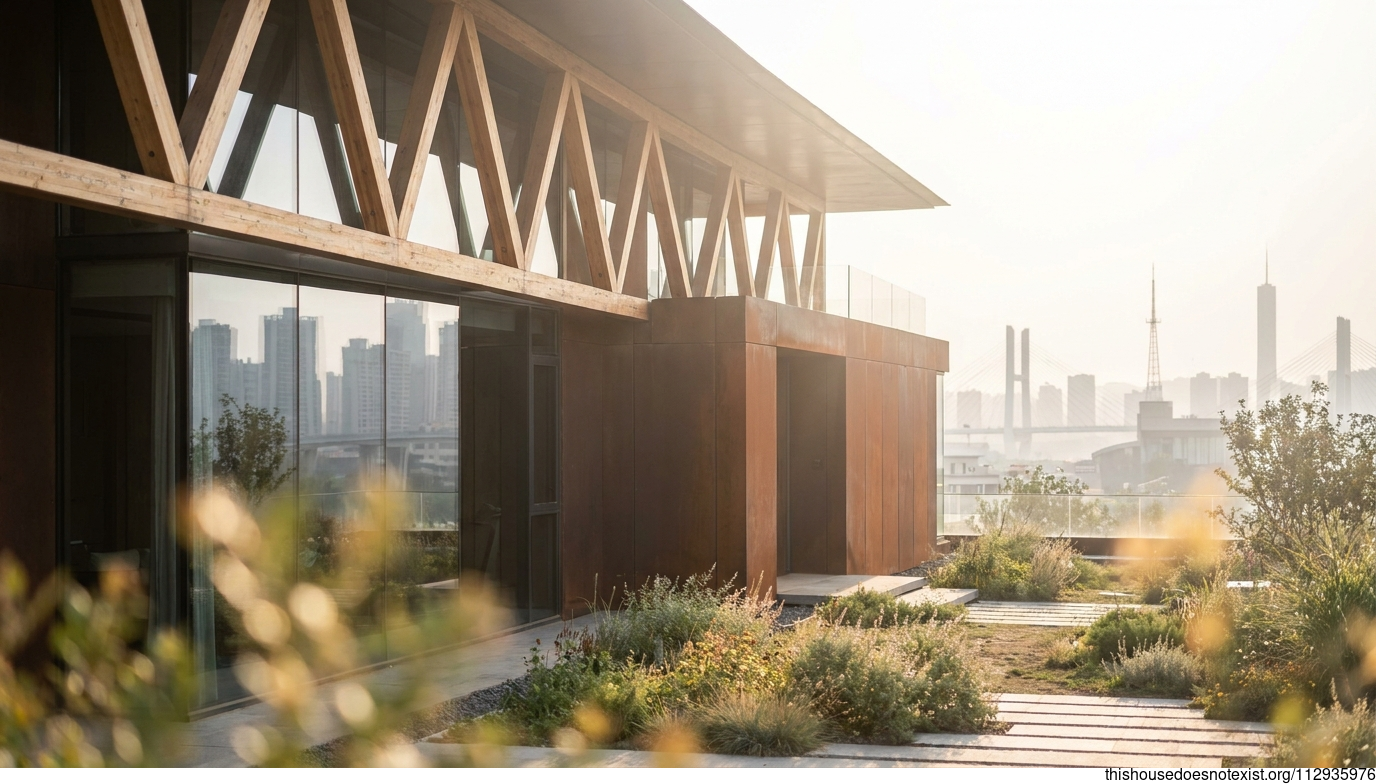 Modern Triangular Timber Steel Home