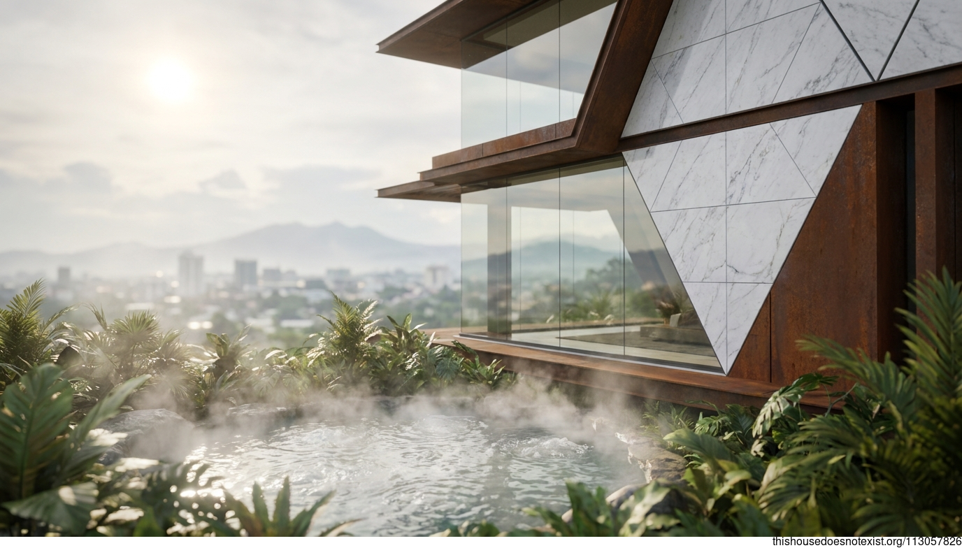 Eco-Friendly Triangular Marble House in Davao