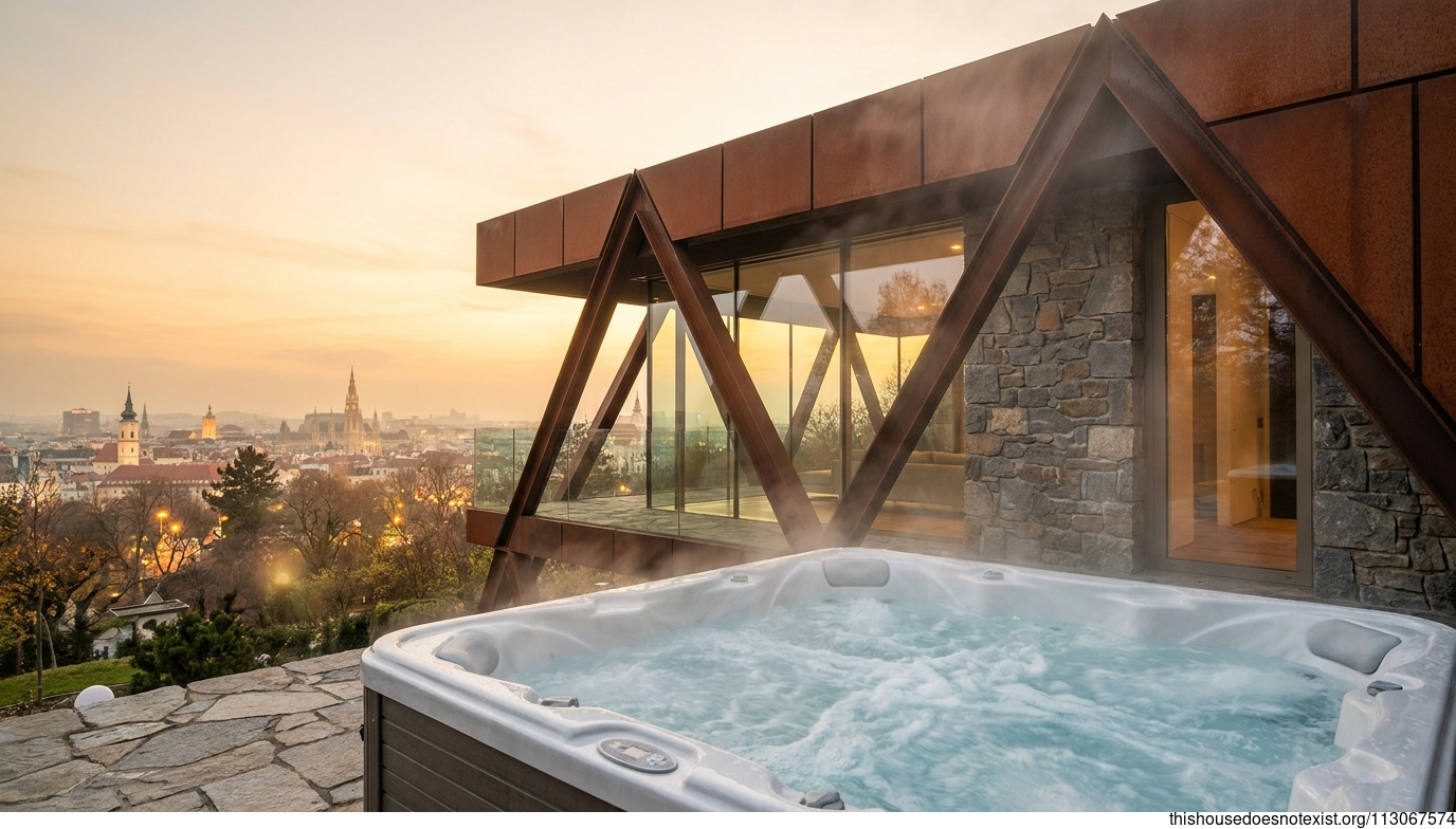 Corten Steel Mid-Century Modern in Sunset