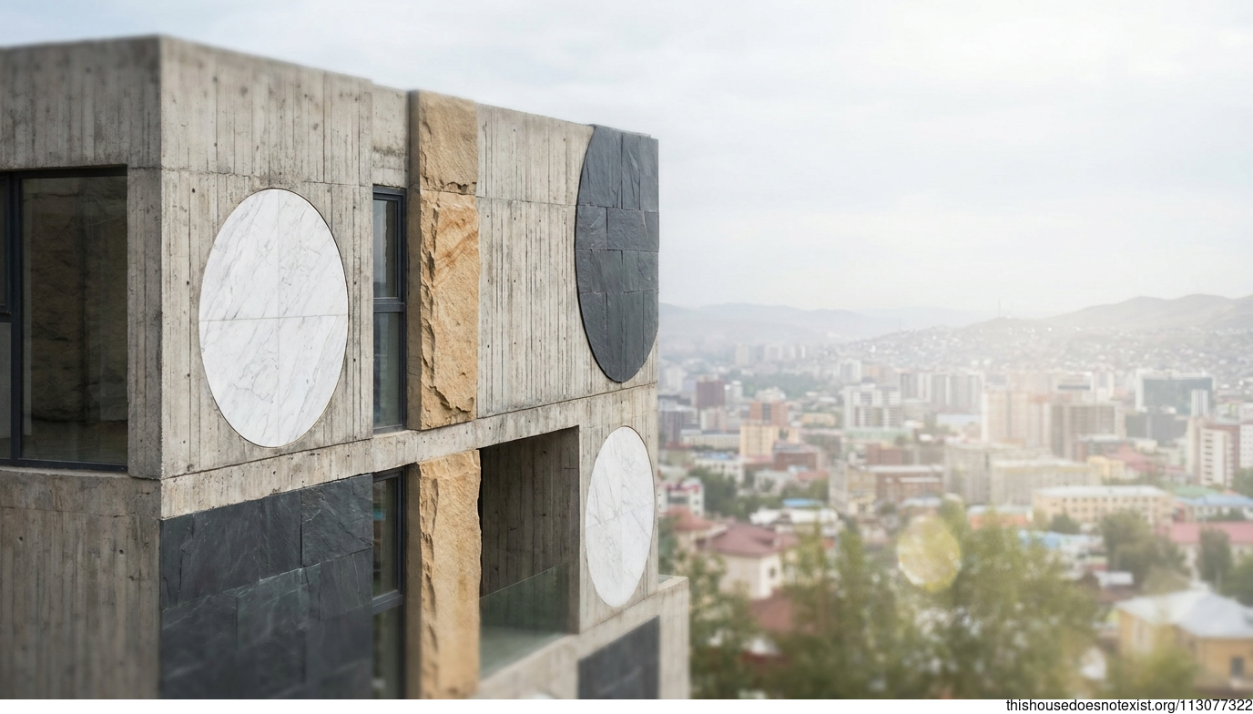 Modern Brutalist Concrete Home in Mongolia