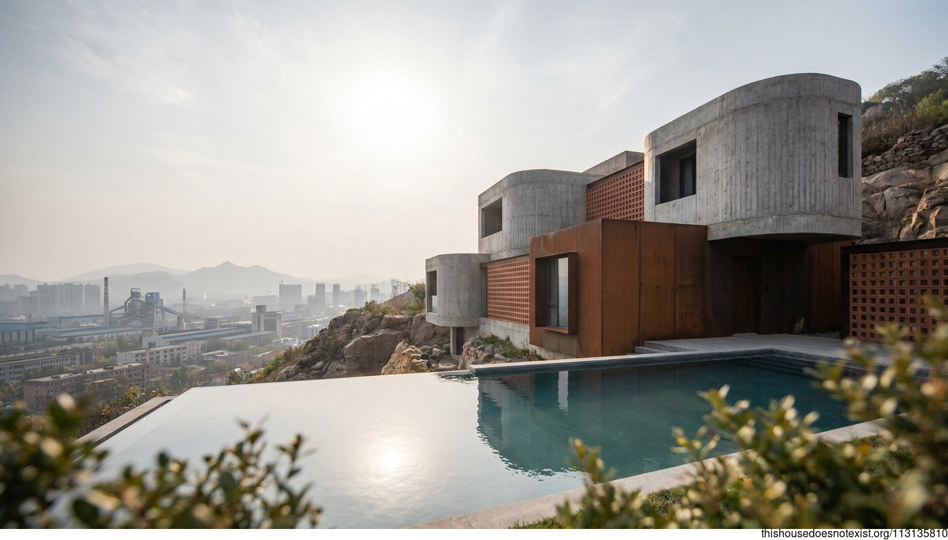 Brutalist Curves Over Anshan's Concrete Terraces