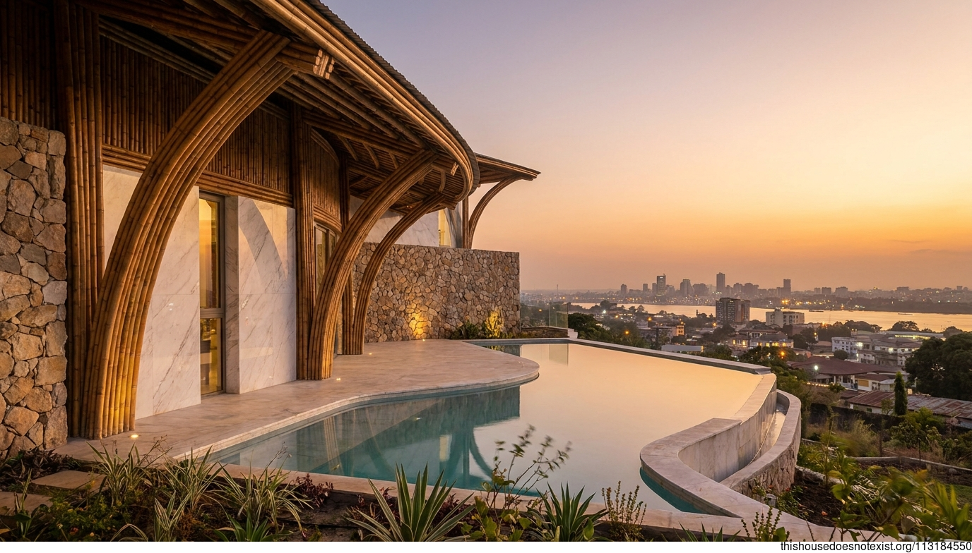 Modern Eco Bamboo Sunset Villa