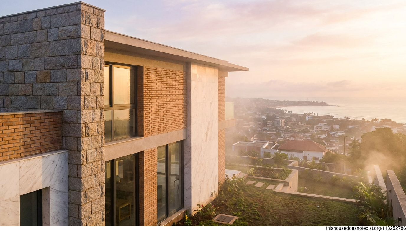 Scandinavian Sunrise Brick Marble House