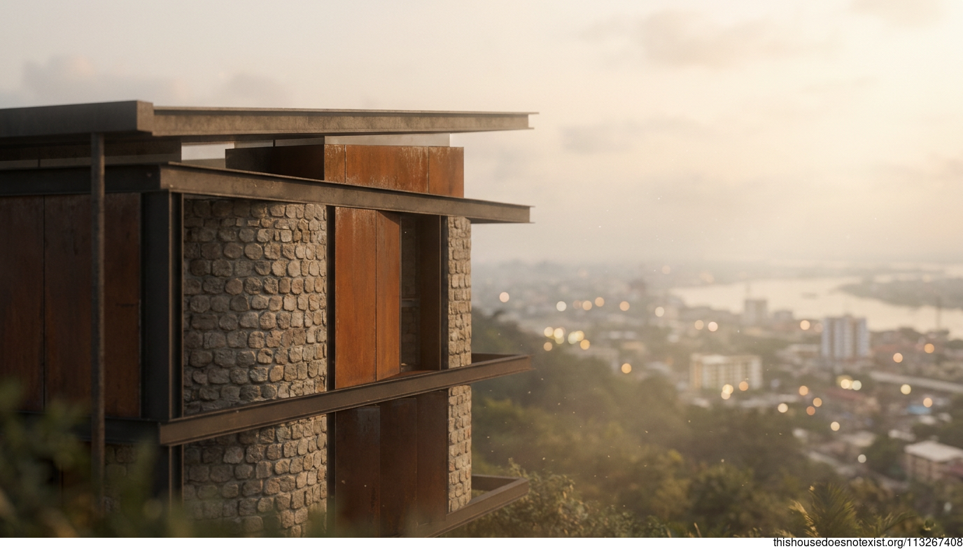 Brutalist Circular Stone House, Port Harcourt