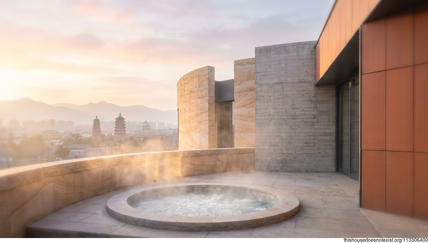 Datong Curved Sandstone Modern Retreat