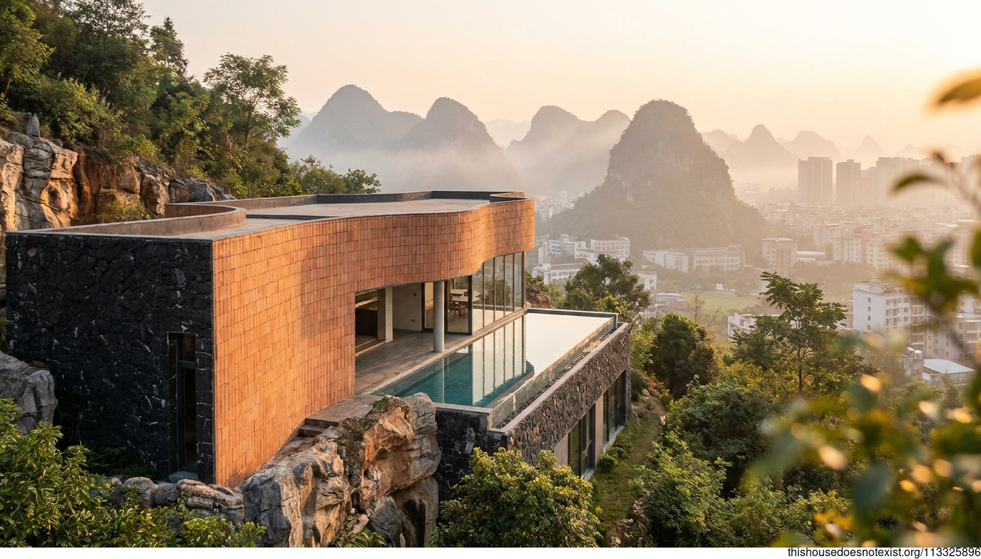 Curved Terracotta Minimalist Retreat