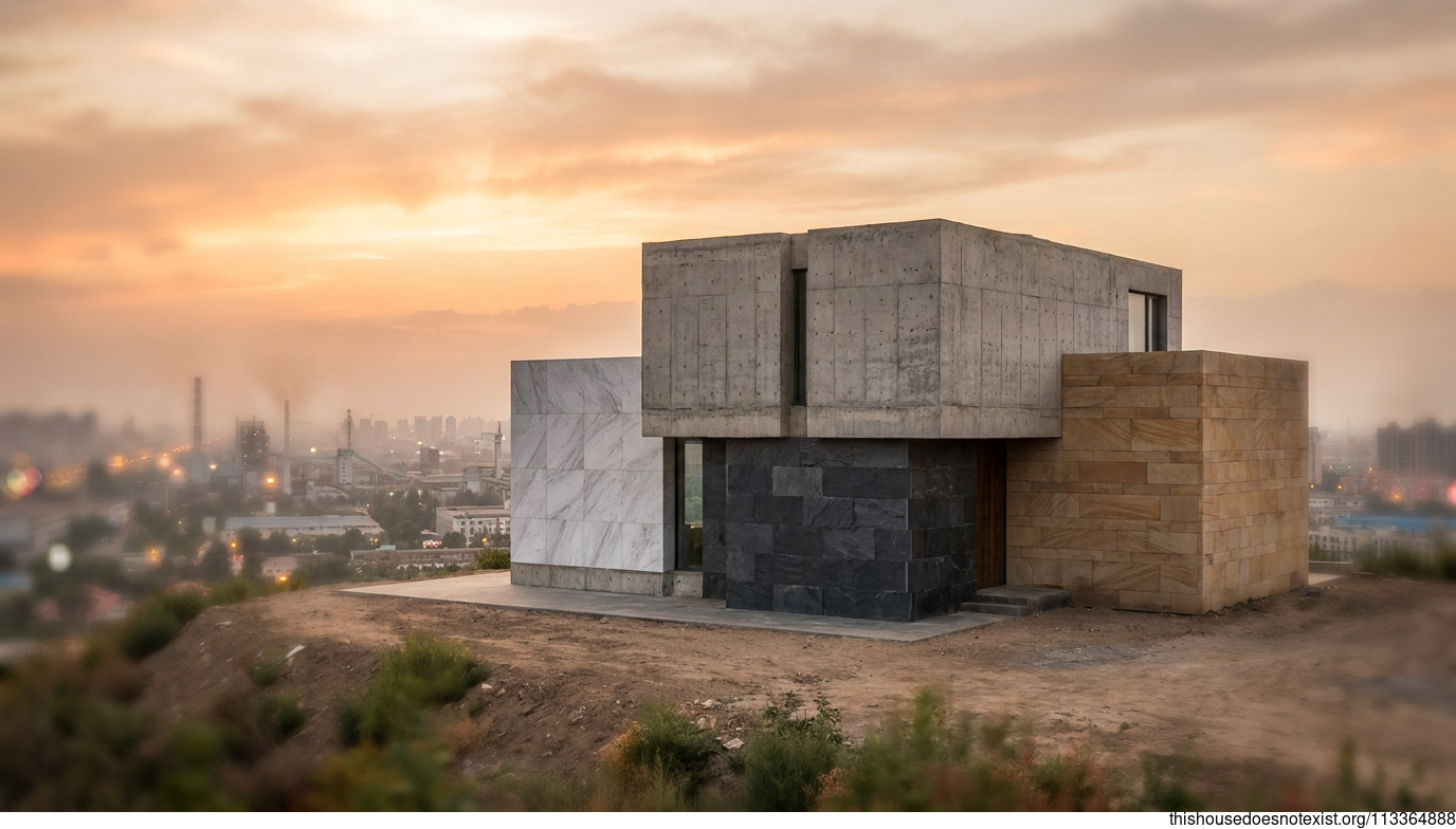 Brutalist Concrete Sunset