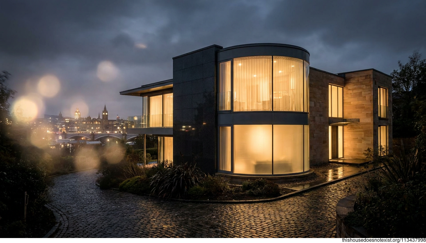 Modern Granite Glass Night Residence
