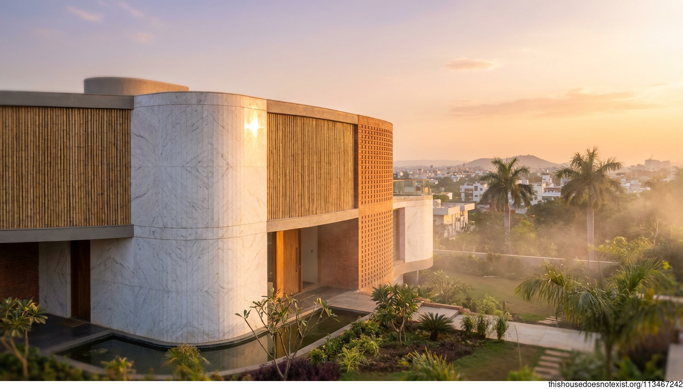 Mid-Century Modern Sunset Marble House