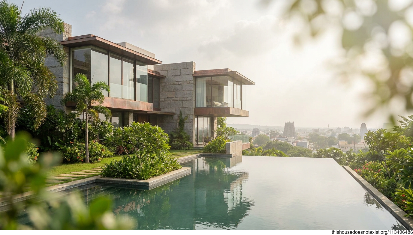 Tropical Modern Granite-Glass Villa