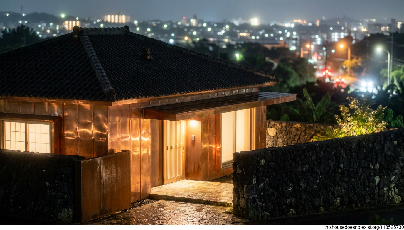 Modern Okinawan Night Facade
