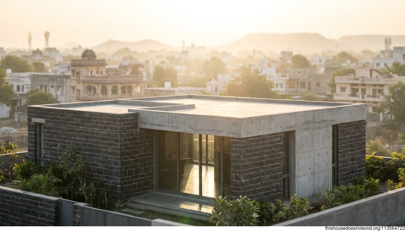 Modern Rajkot Minimalist Stone House