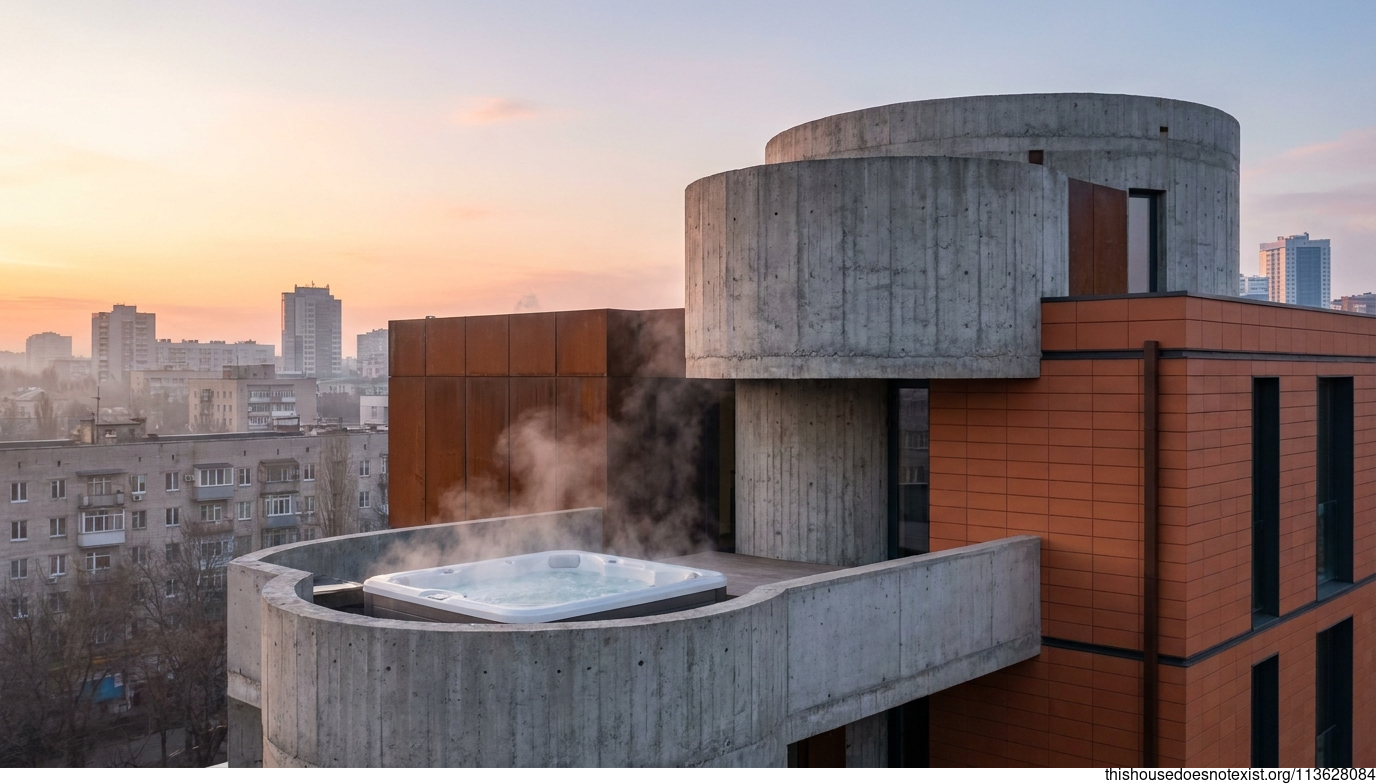 Brutalist Kharkiv Sunrise Concrete Retreat