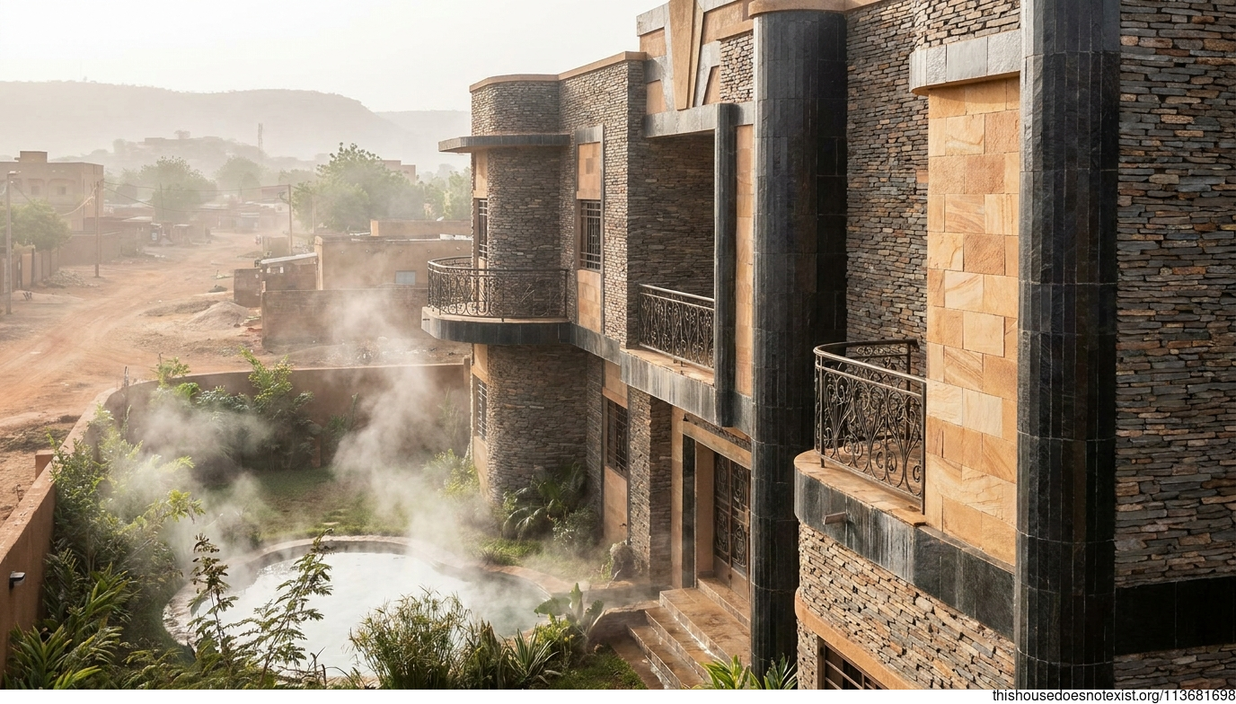 Modern Black Stone Residence in Ouagadougou