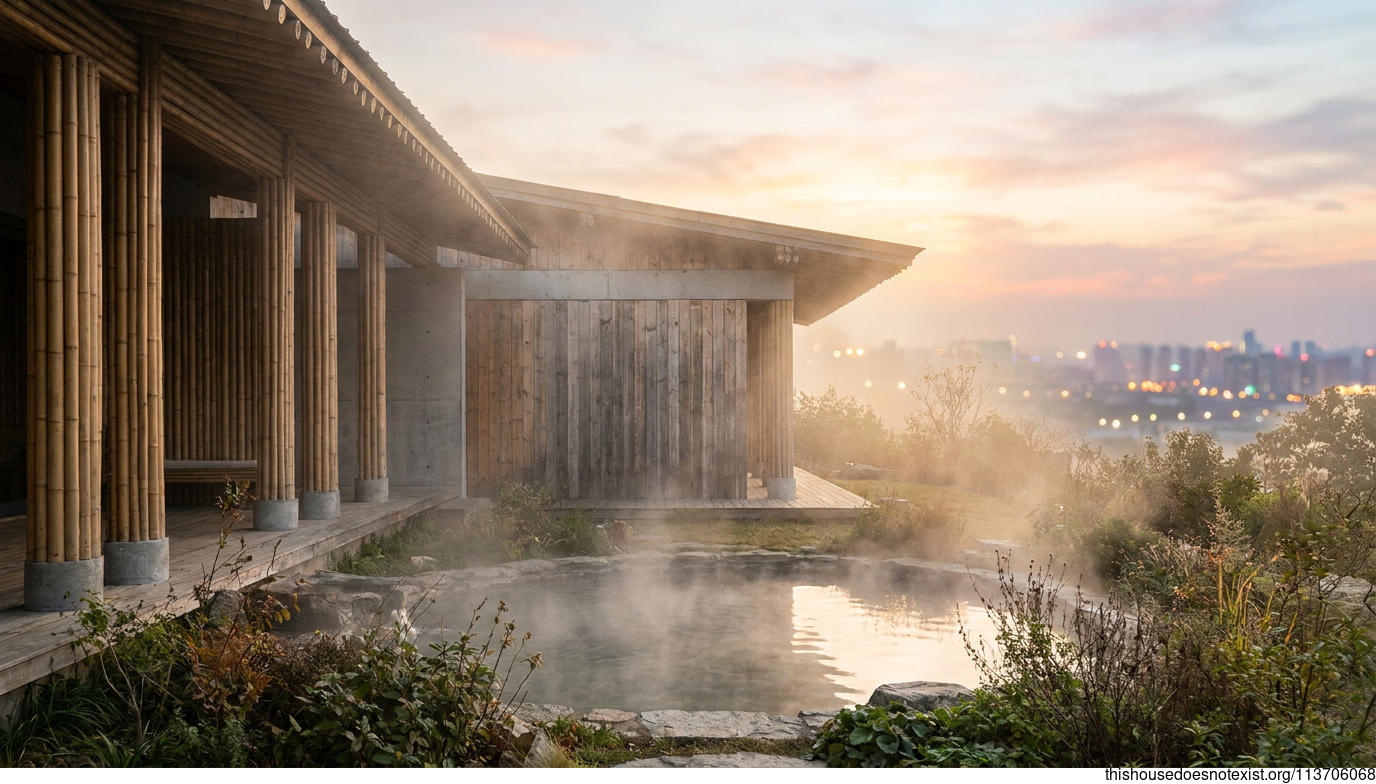 Eco Minimalist Bamboo Retreat in Anshan
